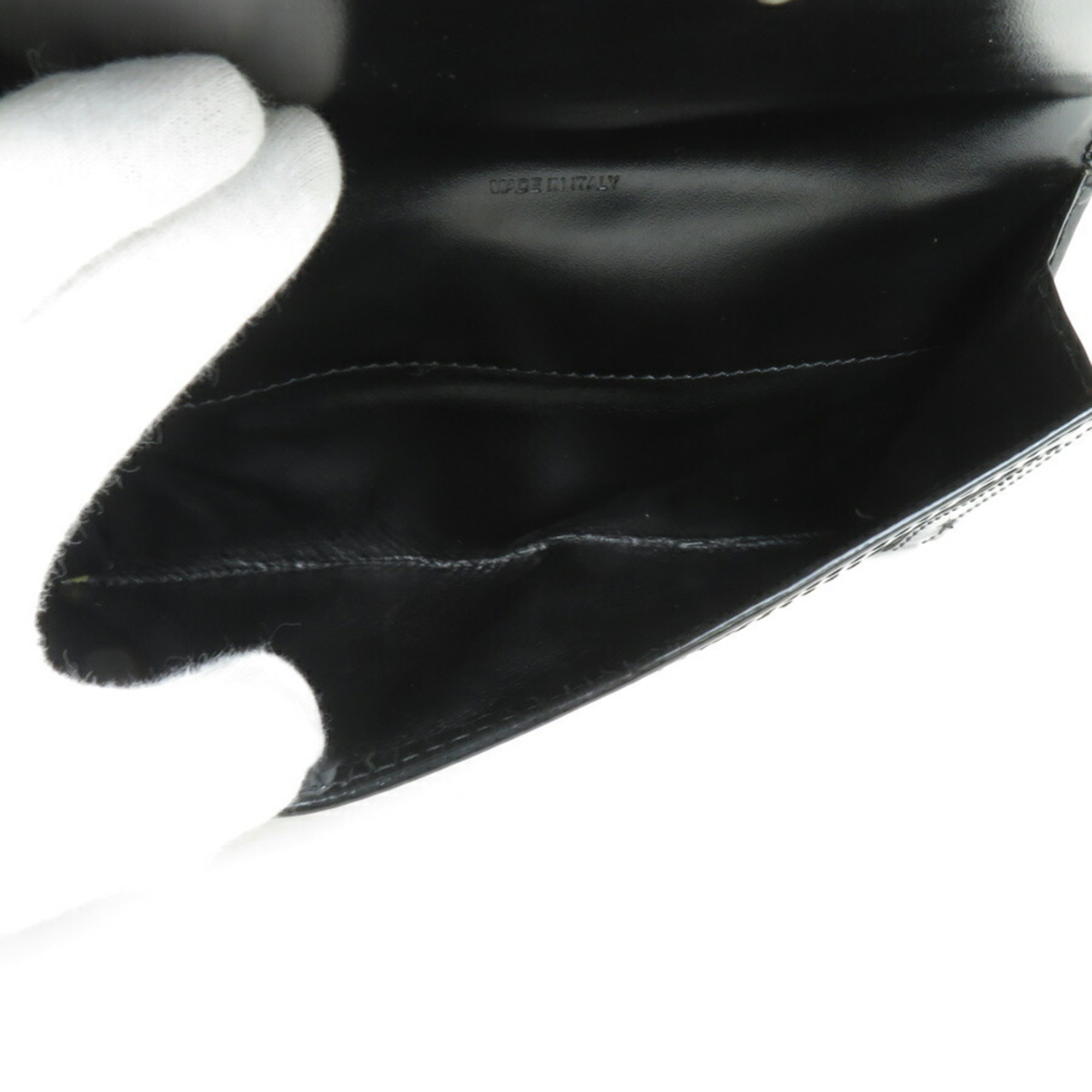 BURBERRY Bifold Long Wallet PVC Coated Canvas/Patent Leather Black x Beige Unisex