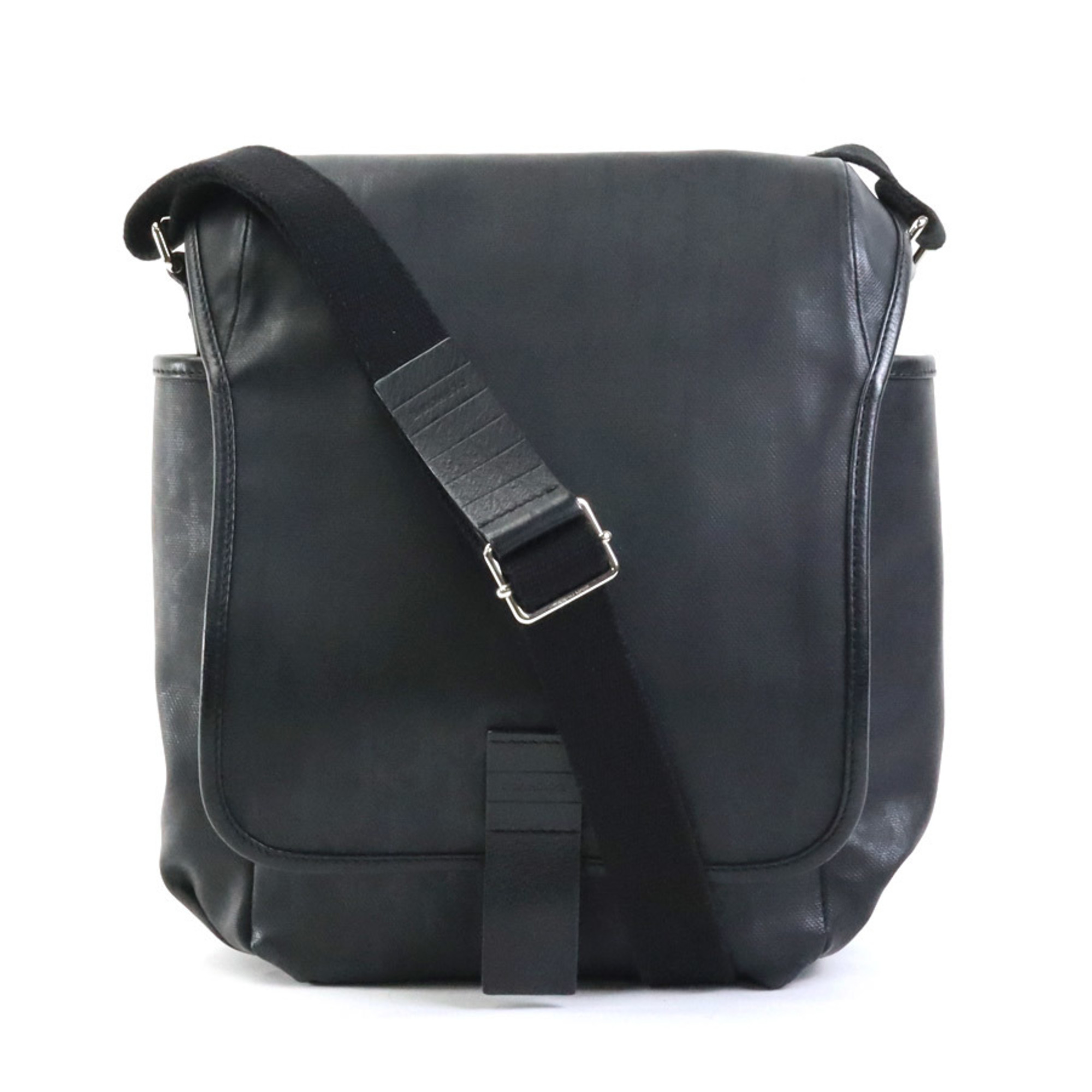 Dior HOMME Crossbody Shoulder Bag PVC Coated Canvas Black Men's