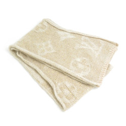 LOUIS VUITTON Muffler Cotton/Sequins/Mohair Beige/Gold Unisex