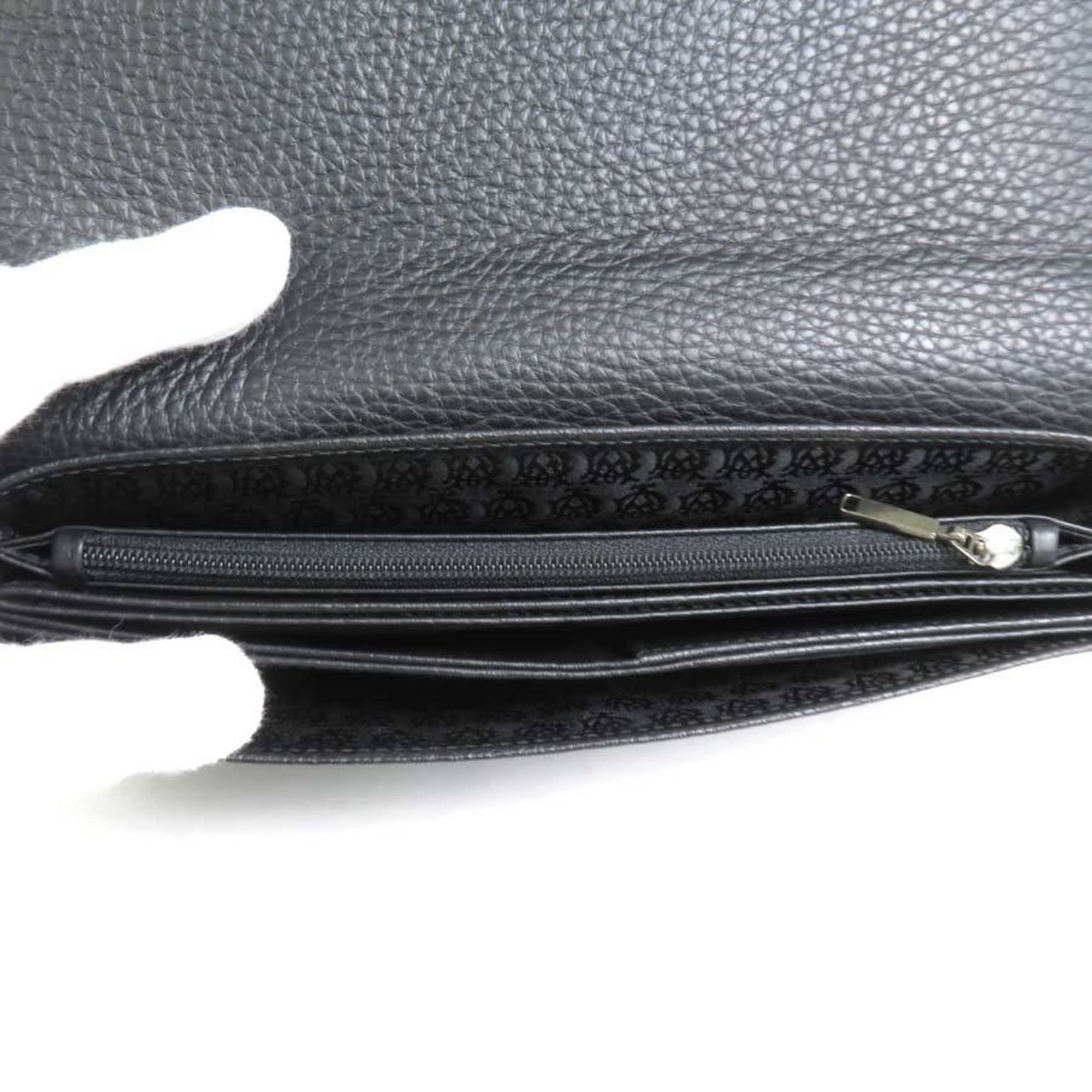 Dunhill Long Wallet Second Bag Leather Black Men's