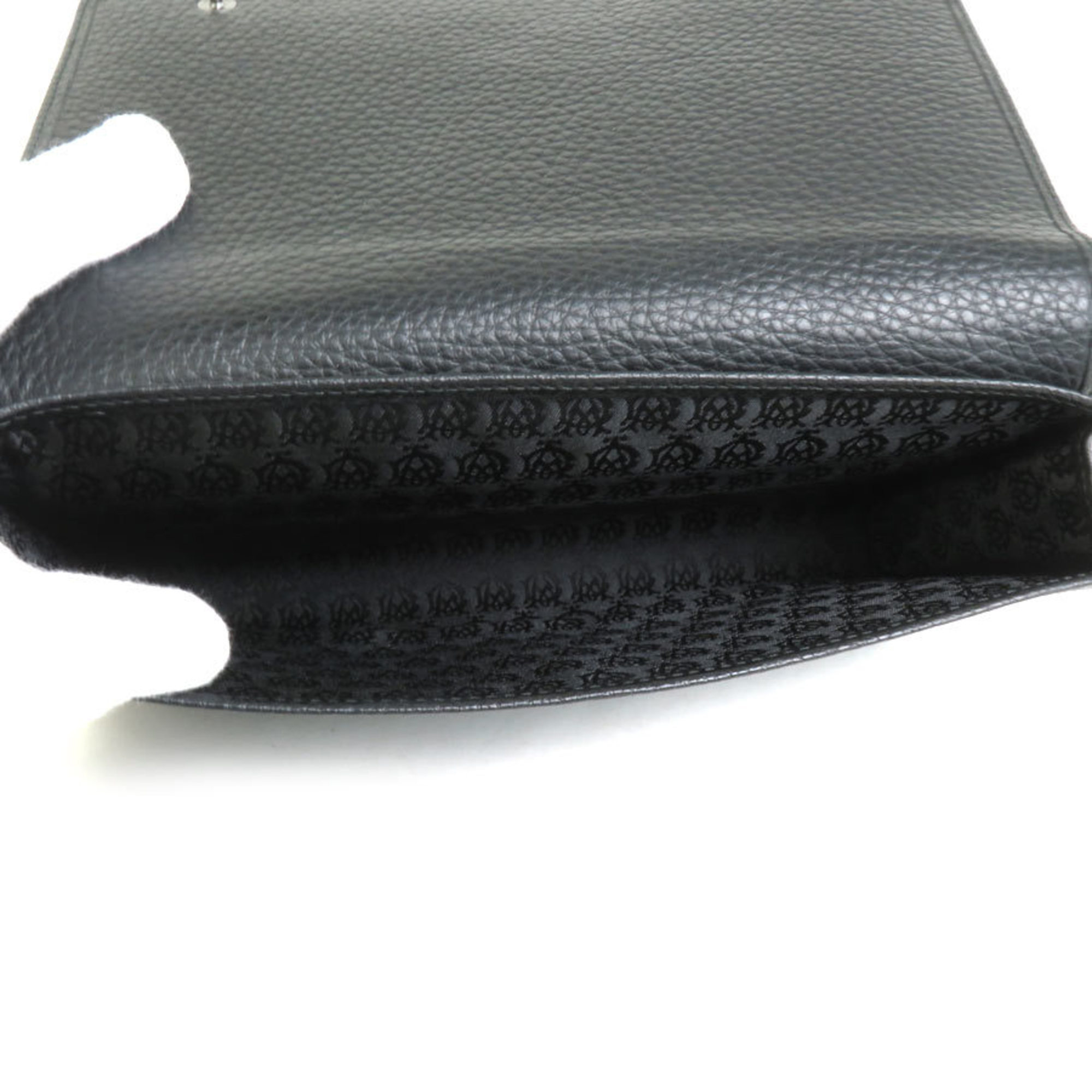 Dunhill Long Wallet Second Bag Leather Black Men's