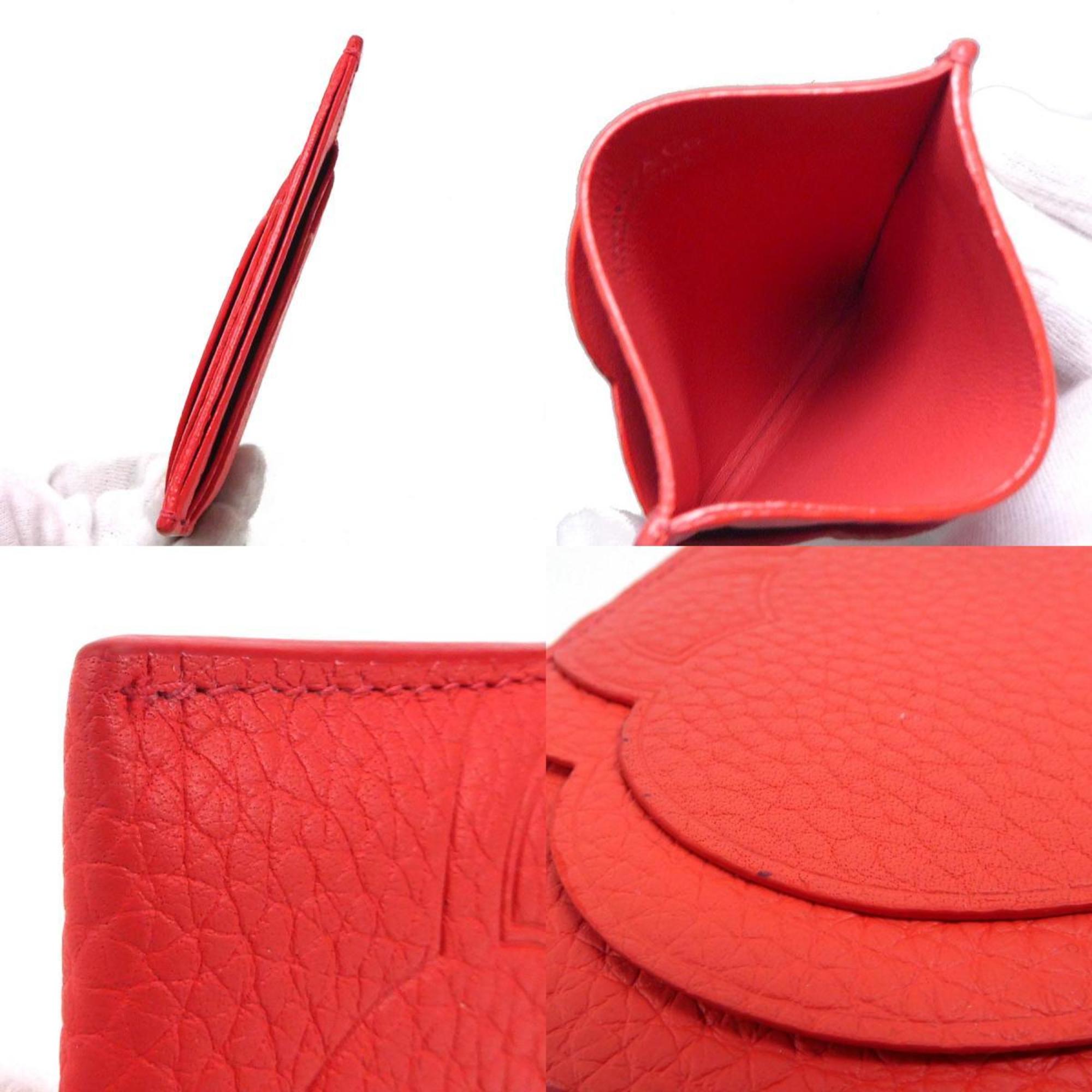 Tiffany TIFFANY&Co. Card Case Business Holder Pass Return to Leather Red Ladies