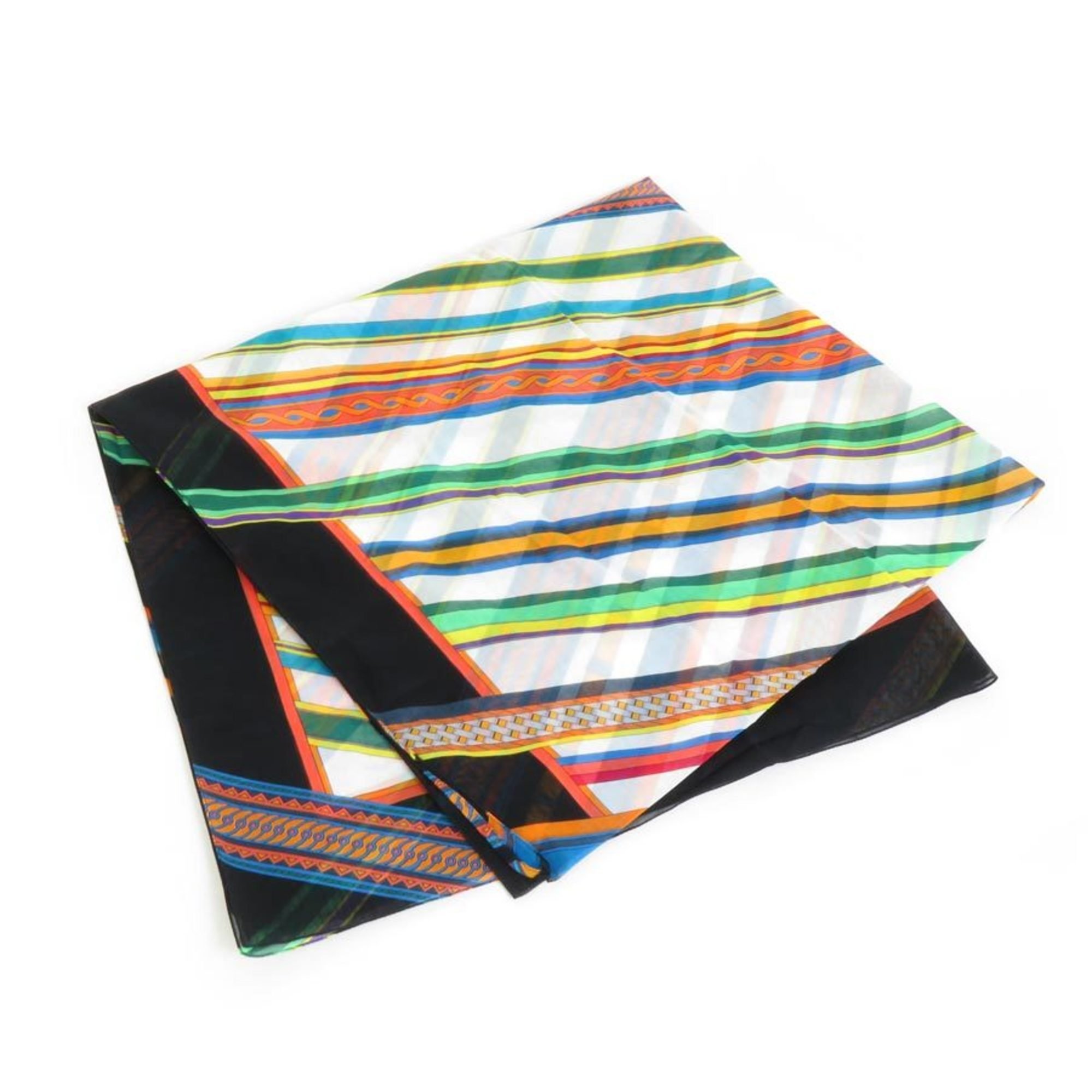 HERMES Shawl Scarf Muffler Cotton Multicolor Women's