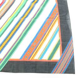 HERMES Shawl Scarf Muffler Cotton Multicolor Women's