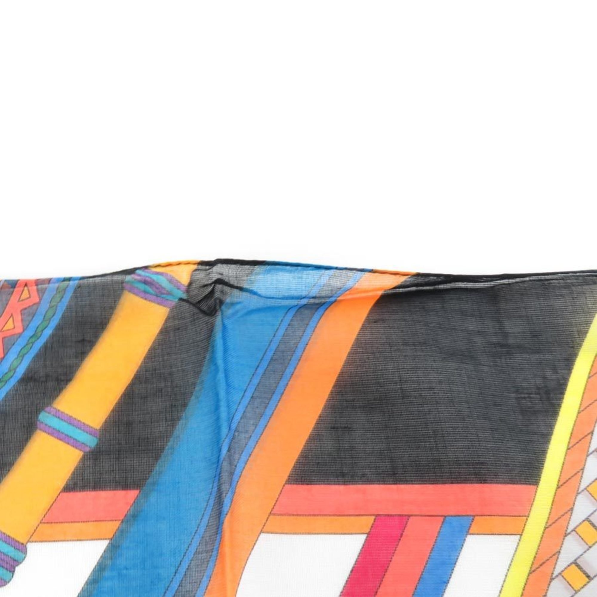 HERMES Shawl Scarf Muffler Cotton Multicolor Women's