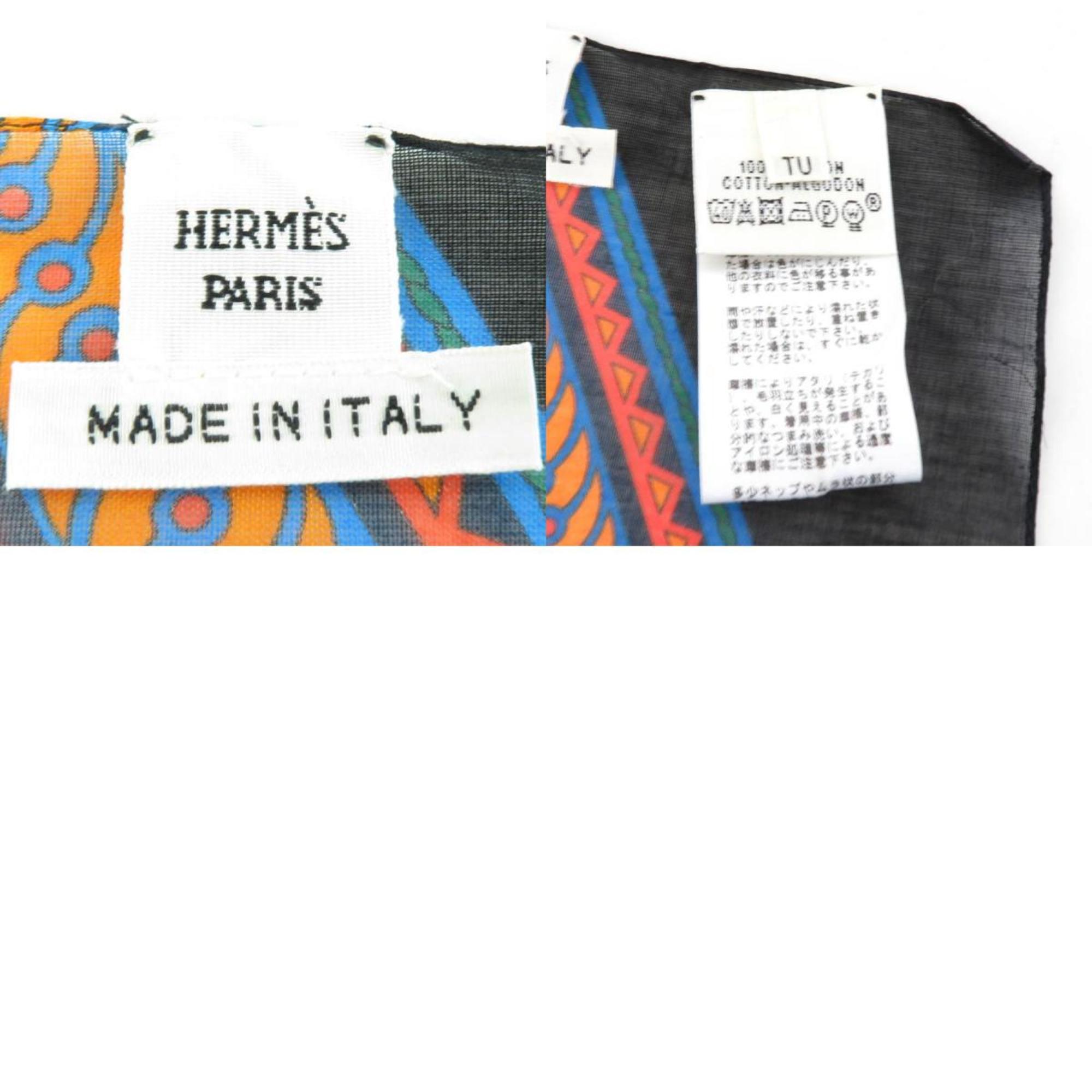 HERMES Shawl Scarf Muffler Cotton Multicolor Women's