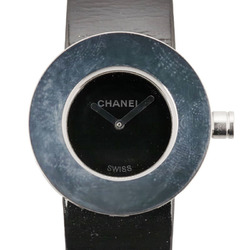 CHANEL La Ronde Watch H0579 Quartz Black Dial Patent Leather Stainless Steel Women's