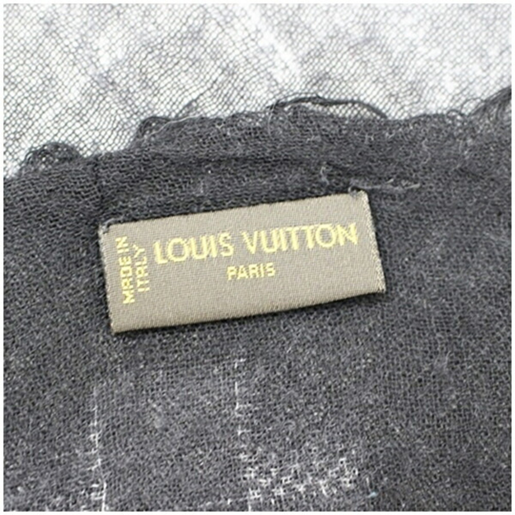 Louis Vuitton Shawl Large Cashmere x Silk Black 401910 Women's