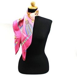 Hermes Silk Scarf Muffler Carre90 LES MUSEROLLES Pink HERMES Ladies