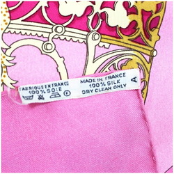 Hermes Silk Scarf Muffler Carre90 LES MUSEROLLES Pink HERMES Ladies