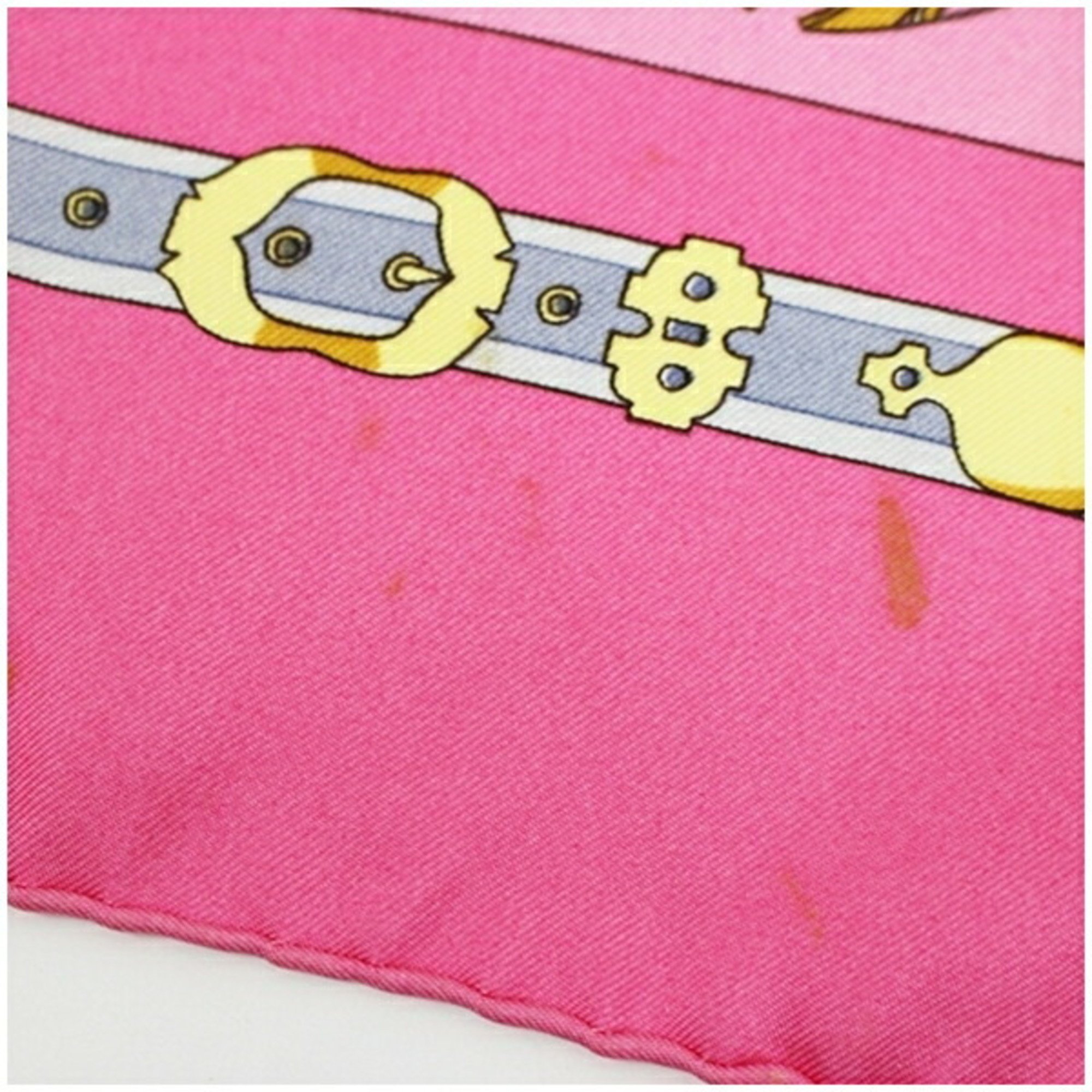 Hermes Silk Scarf Muffler Carre90 LES MUSEROLLES Pink HERMES Ladies