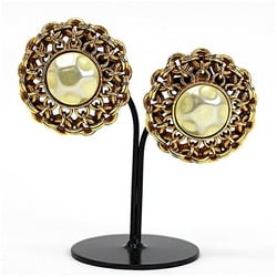 CHANEL earrings gold clip type ladies