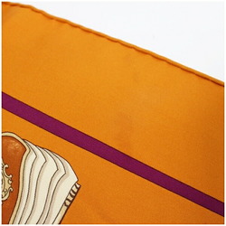 Hermes Silk Scarf Muffler Carre90 CARNETS DE BAL Ball Notebook Orange HERMES Ladies