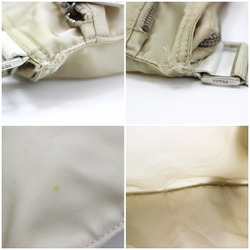 Prada Shoulder Bag Triangular Plate Nylon Beige B Rank PRADA Ladies