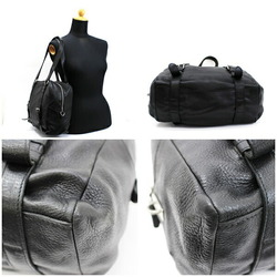 Prada bag tote shoulder leather all black BL0507 PRADA men's women's