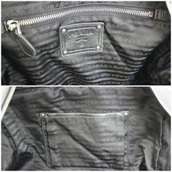 Prada bag tote shoulder leather all black BL0507 PRADA men's women's