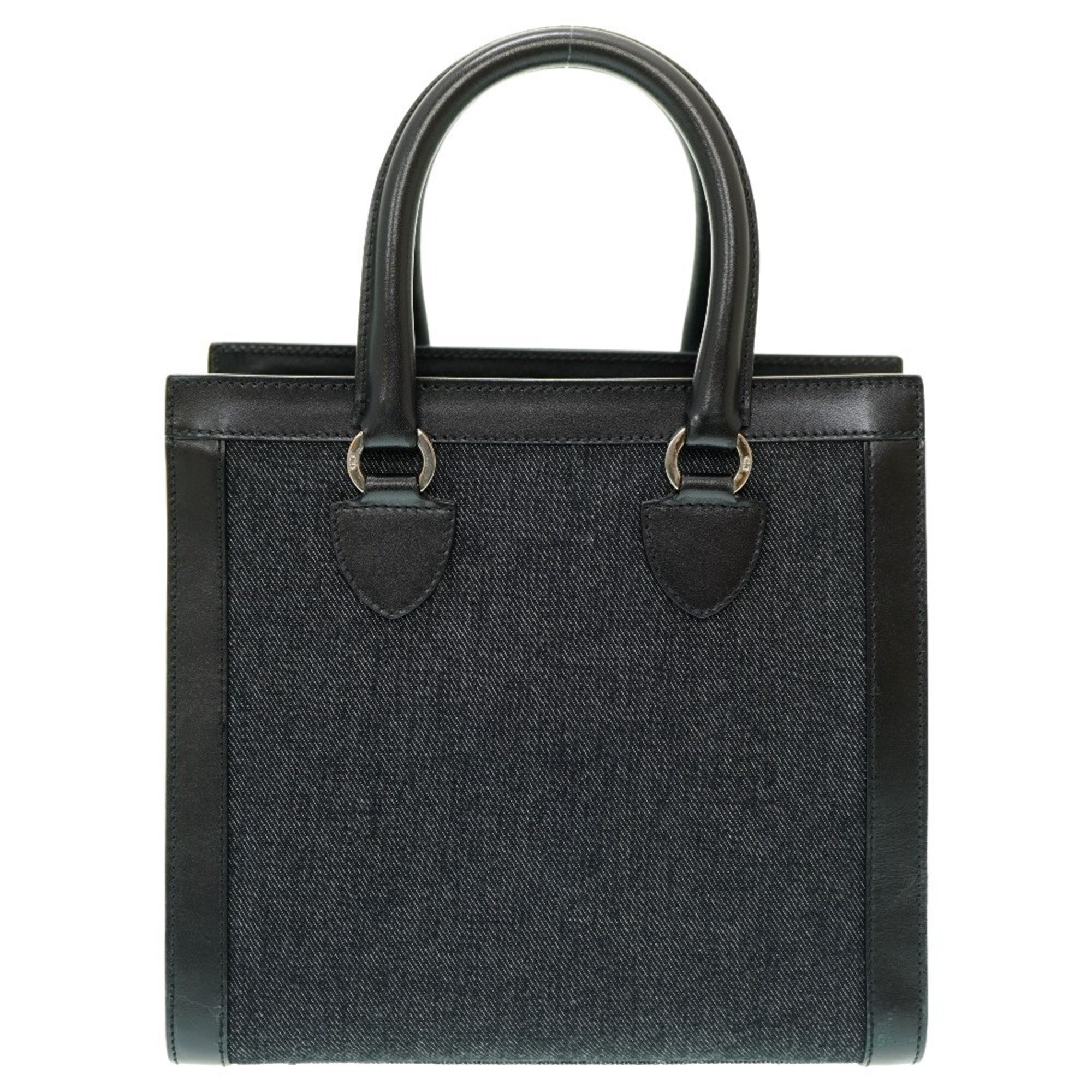 Christian Dior Dior Denim Front Pocket Handbag Denim/Leather BO-B-0032 Black 0044Dior 6A0044SZ5