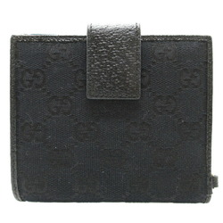 Gucci 154182 GG Canvas Leather Black W Wallet 0111GUCCI