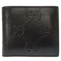 Gucci GG Embossed Black Leather 625 555 Bifold Wallet 0162 GUCCI Men's