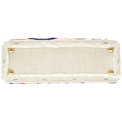 Louis Vuitton Capucines PM Josh Smith Collaboration Multicolor Linen Cotton Pear Wood M56571 Handbag 0058 LOUIS VUITTON 6B0058A6