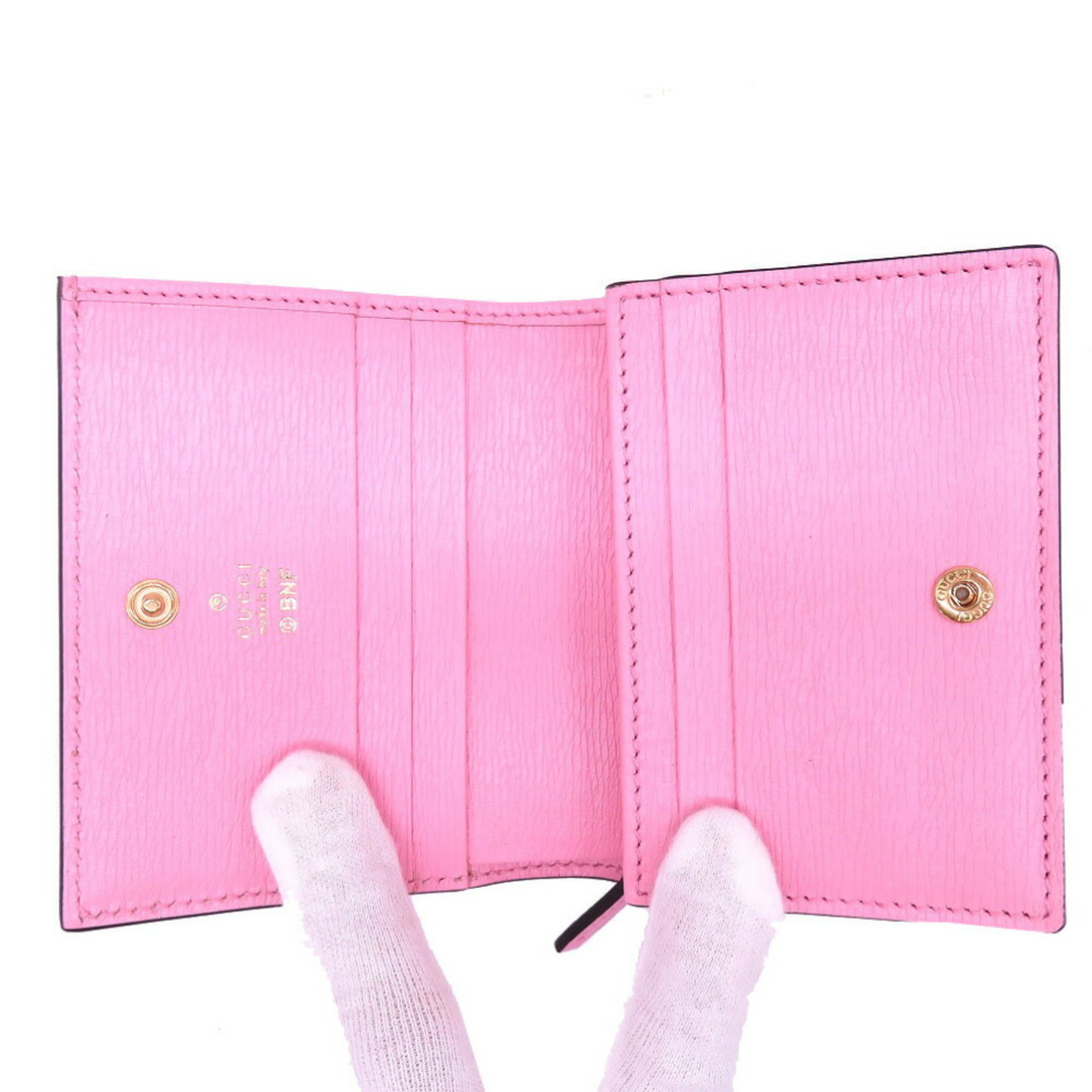 Gucci Bananya Banana Bifold Wallet Leather Pink 0088GUCCI 6A0088A5