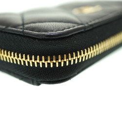 CHANEL Round Zip Coin Case Lambskin Black G Hardware 0059CHANEL 6A0059PI5