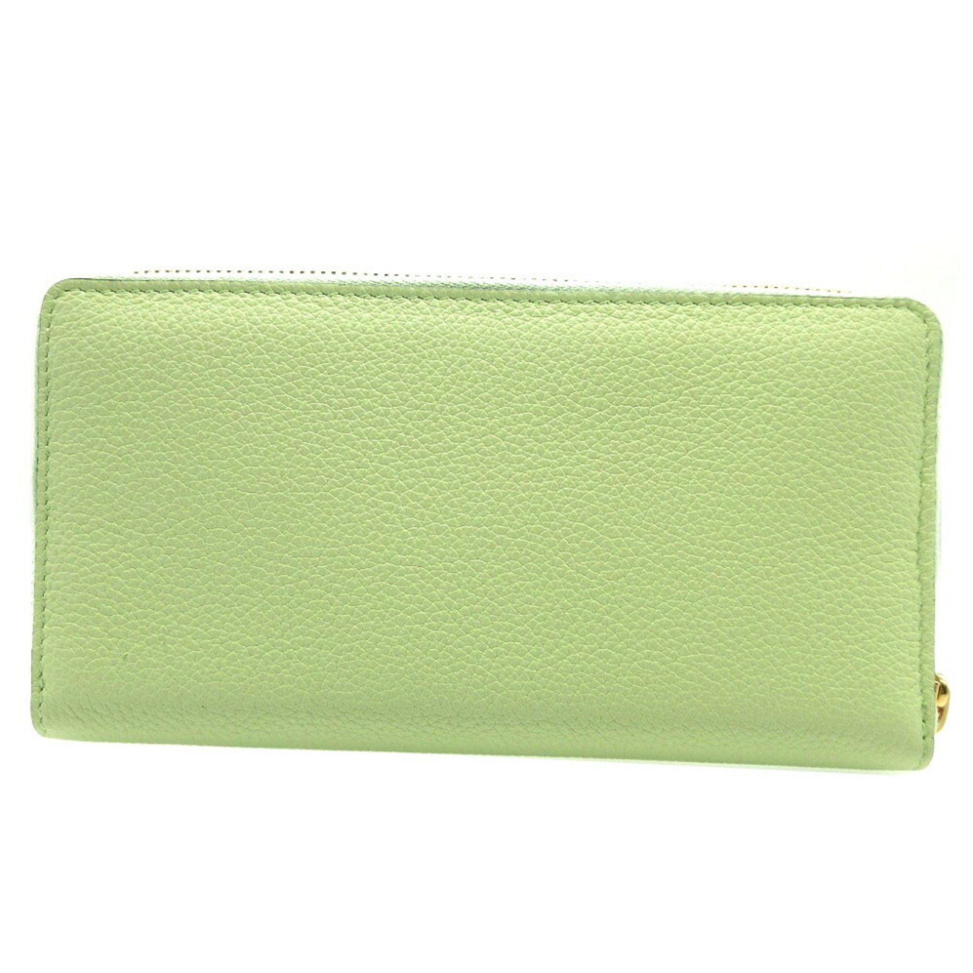 Gucci 658691 Leather Light Green Round Long Wallet 0142GUCCI