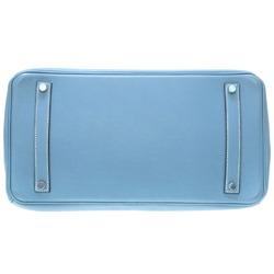 Hermes Birkin 35 Voga River Blue Jean □J engraved handbag blue 0059 HERMES 6B0059LLS6