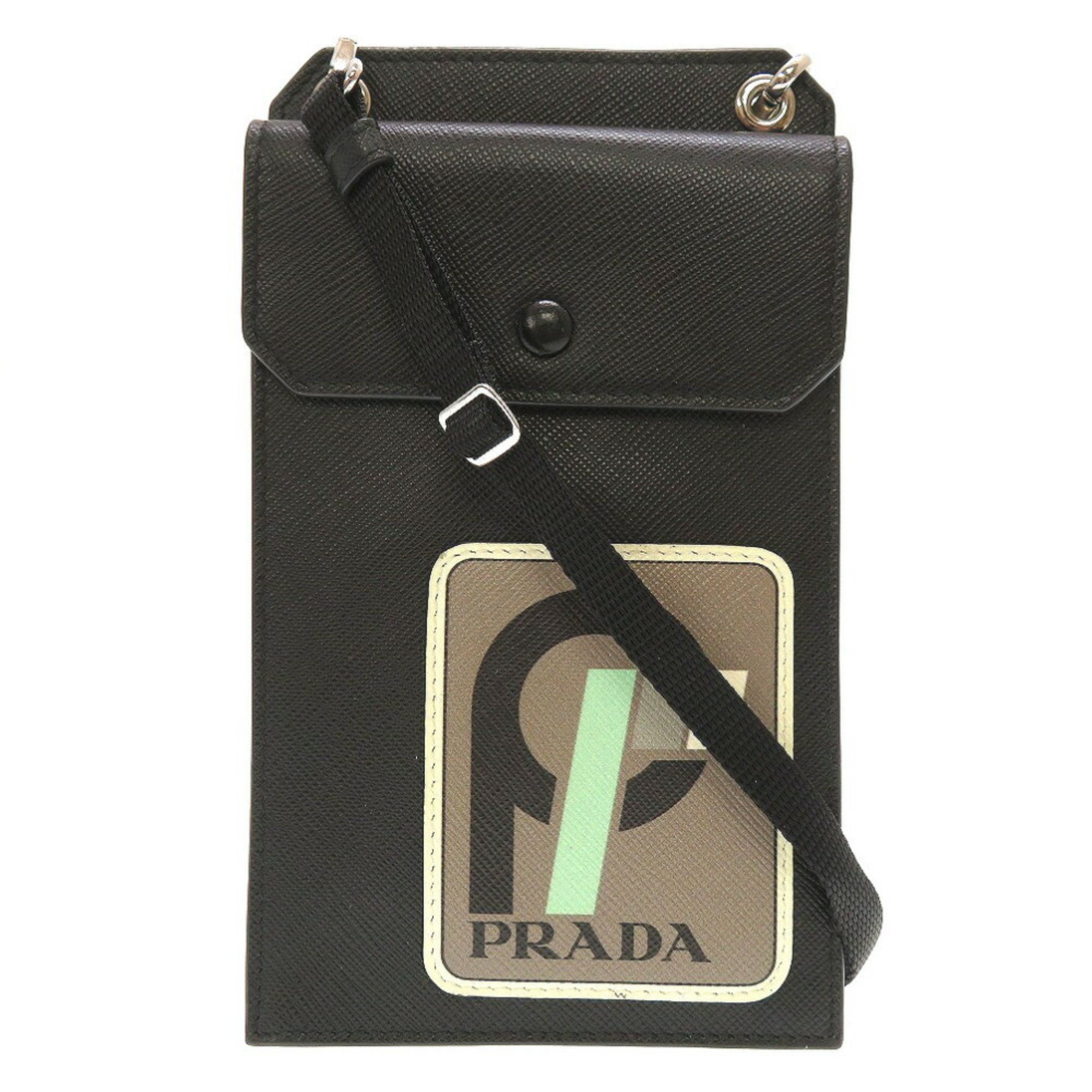 Prada 2ZH068 Leather Black Strap Shoulder Bag 0119PRADA