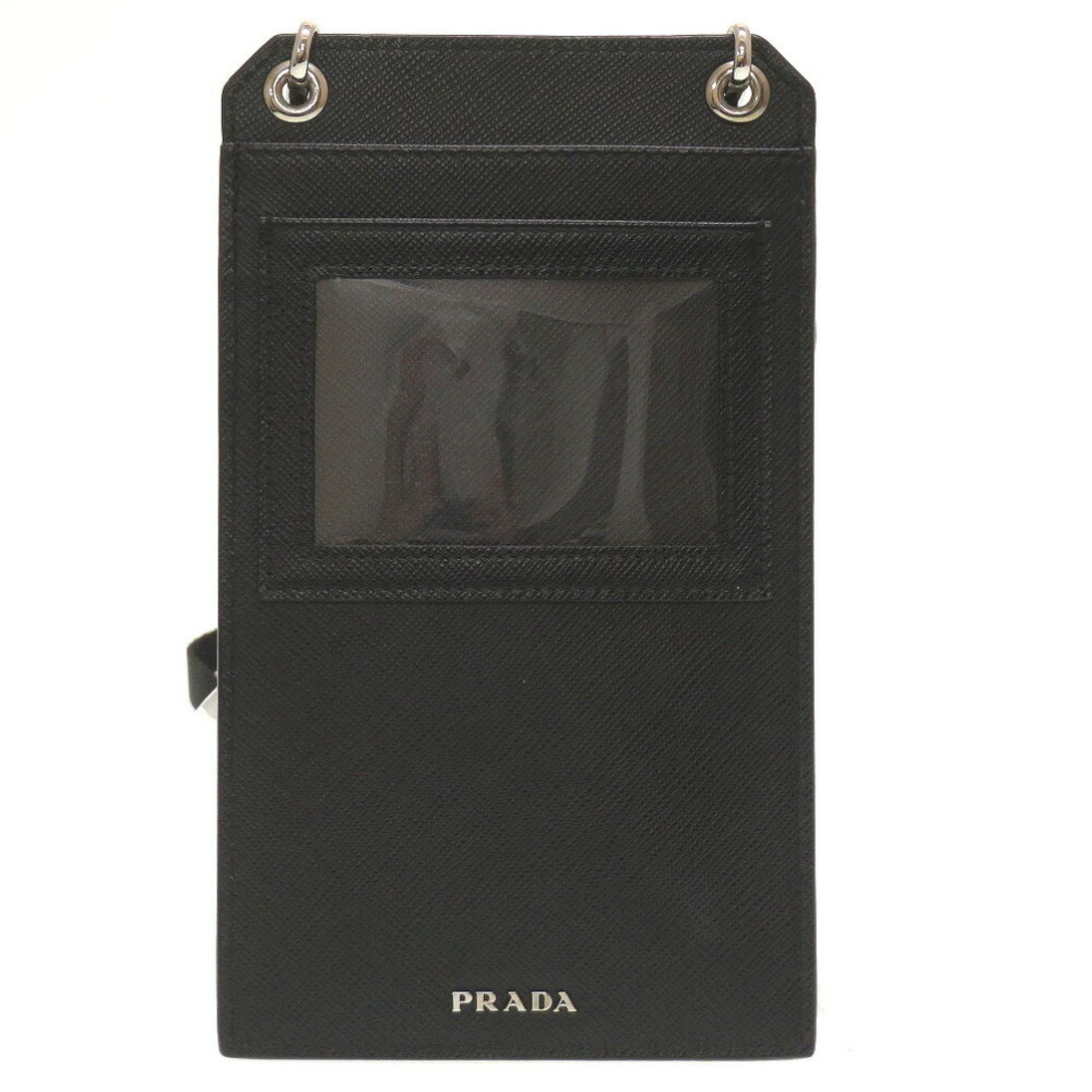 Prada 2ZH068 Leather Black Strap Shoulder Bag 0119PRADA