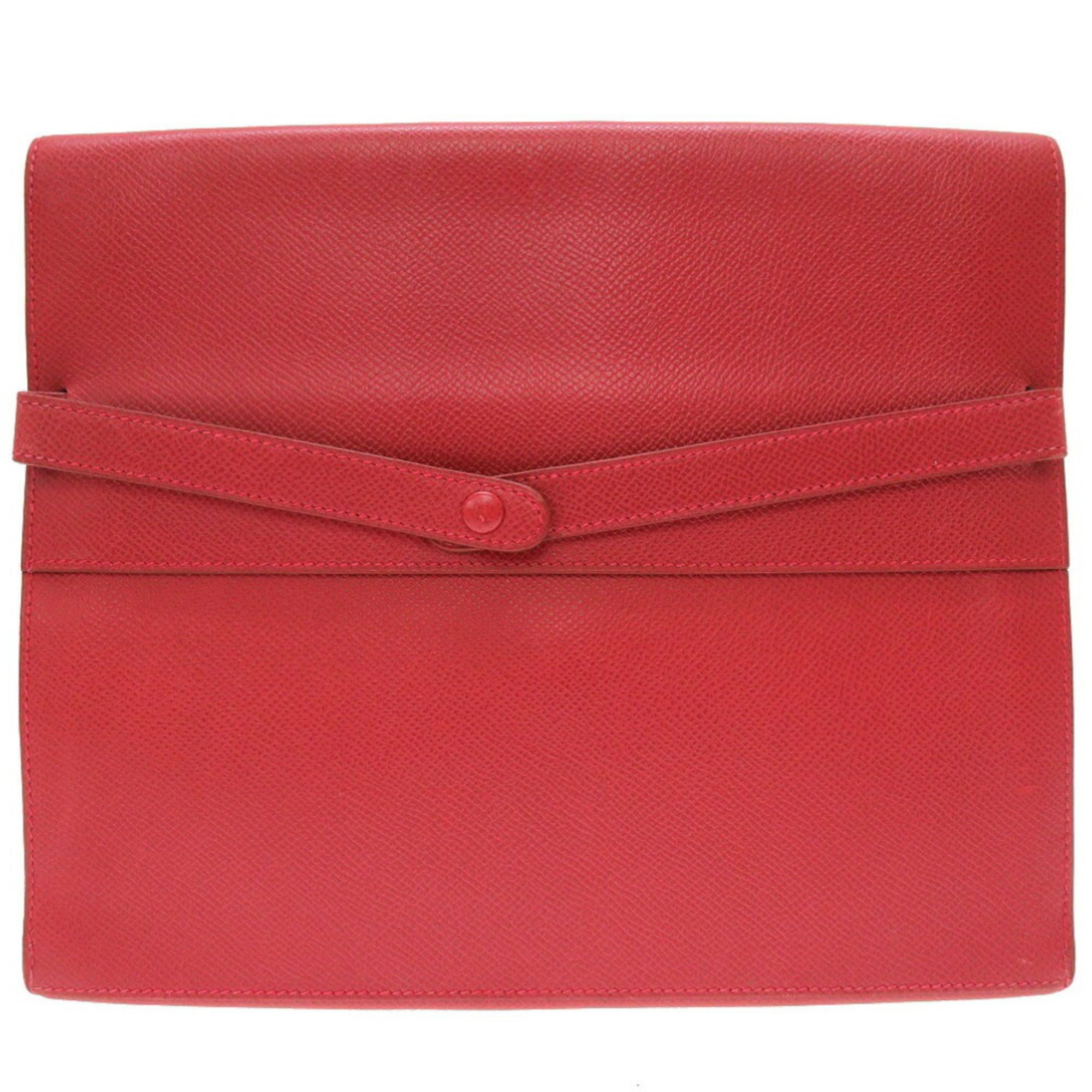 Hermes Couchevel Red 〇Z Engraved Clutch Bag 0225 HERMES Second Cup 5J0225E5