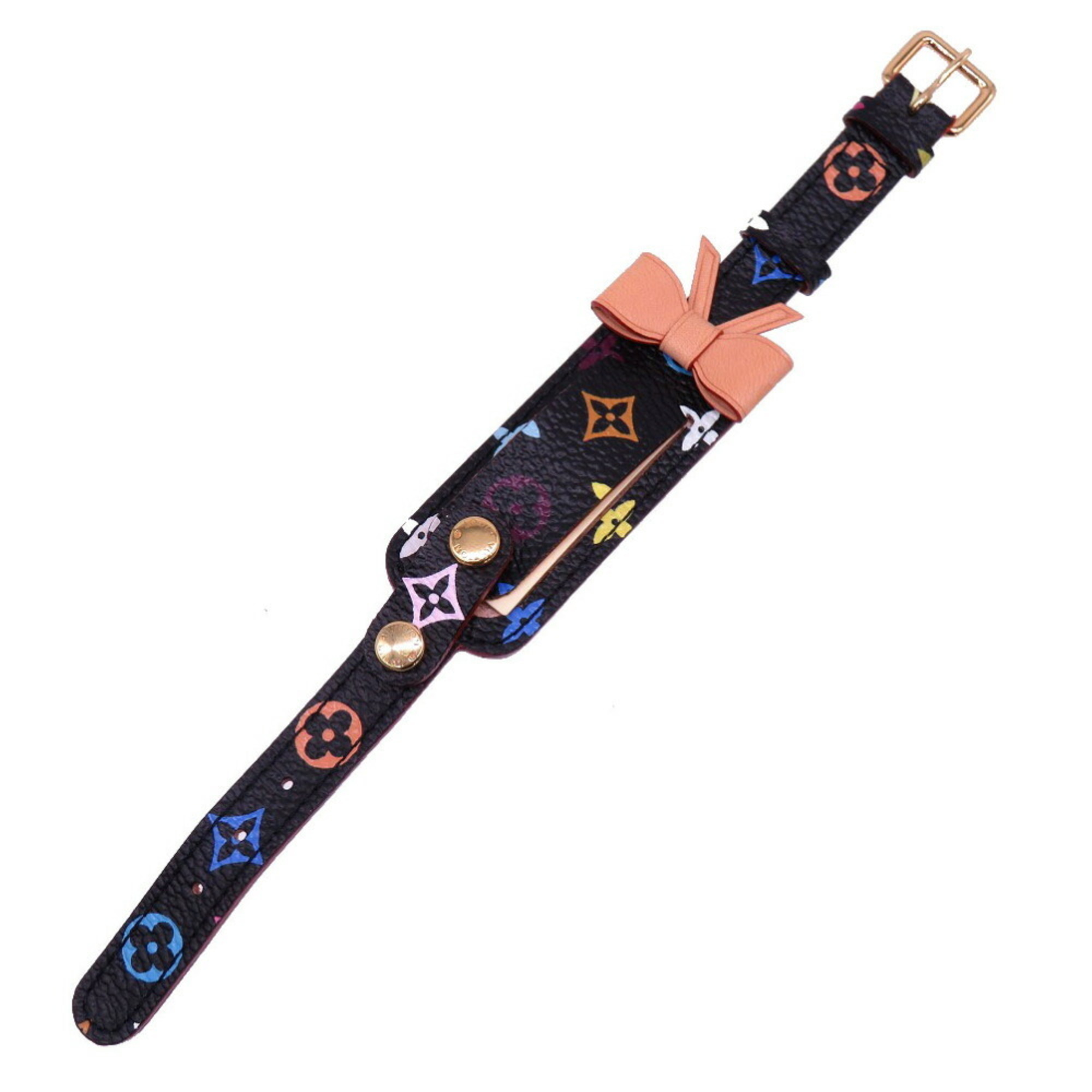 Louis Vuitton Bracelet Porte Address Monogram Multicolor Noir M92599 Black 0047 LOUIS VUITTON 6A0047IEZ5