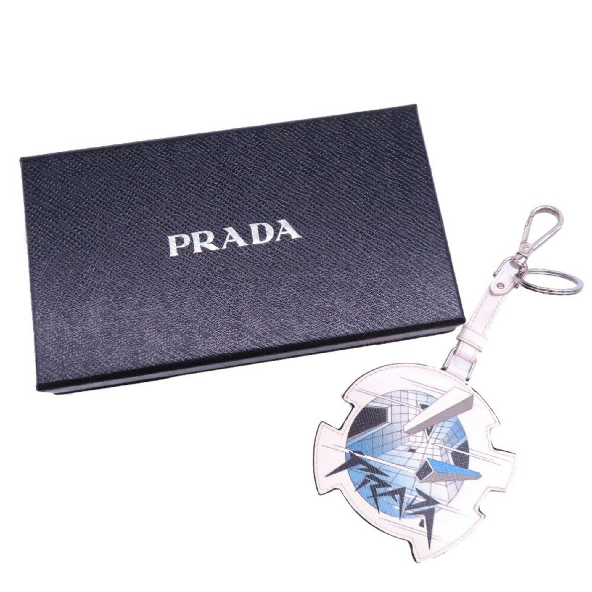 Prada 2TL296 Keychain Leather/Saffiano Leather White 0268PRADA Bag Charm