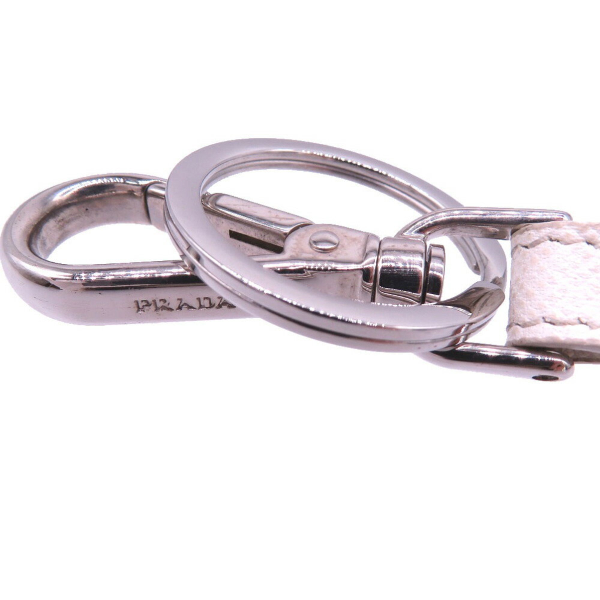 Prada 2TL296 Keychain Leather/Saffiano Leather White 0268PRADA Bag Charm