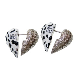 Givenchy heart motif earrings white silver 0267 GIVENCHY