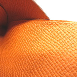 Hermes Calvi Duo U engraved Vaux Epson Orange Card Case 0016HERMES 6B0016ASE5