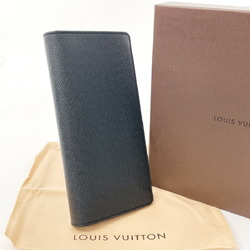 LOUIS VUITTON Portefeuil Brazza M32572 Long Wallet Taiga Black Men's