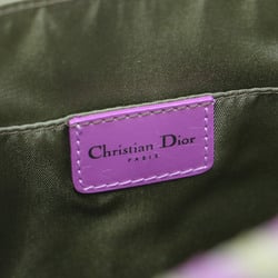 Christian Dior Bag Hand Khaki Pink Square Haraco Brushed VINTAGE Leather