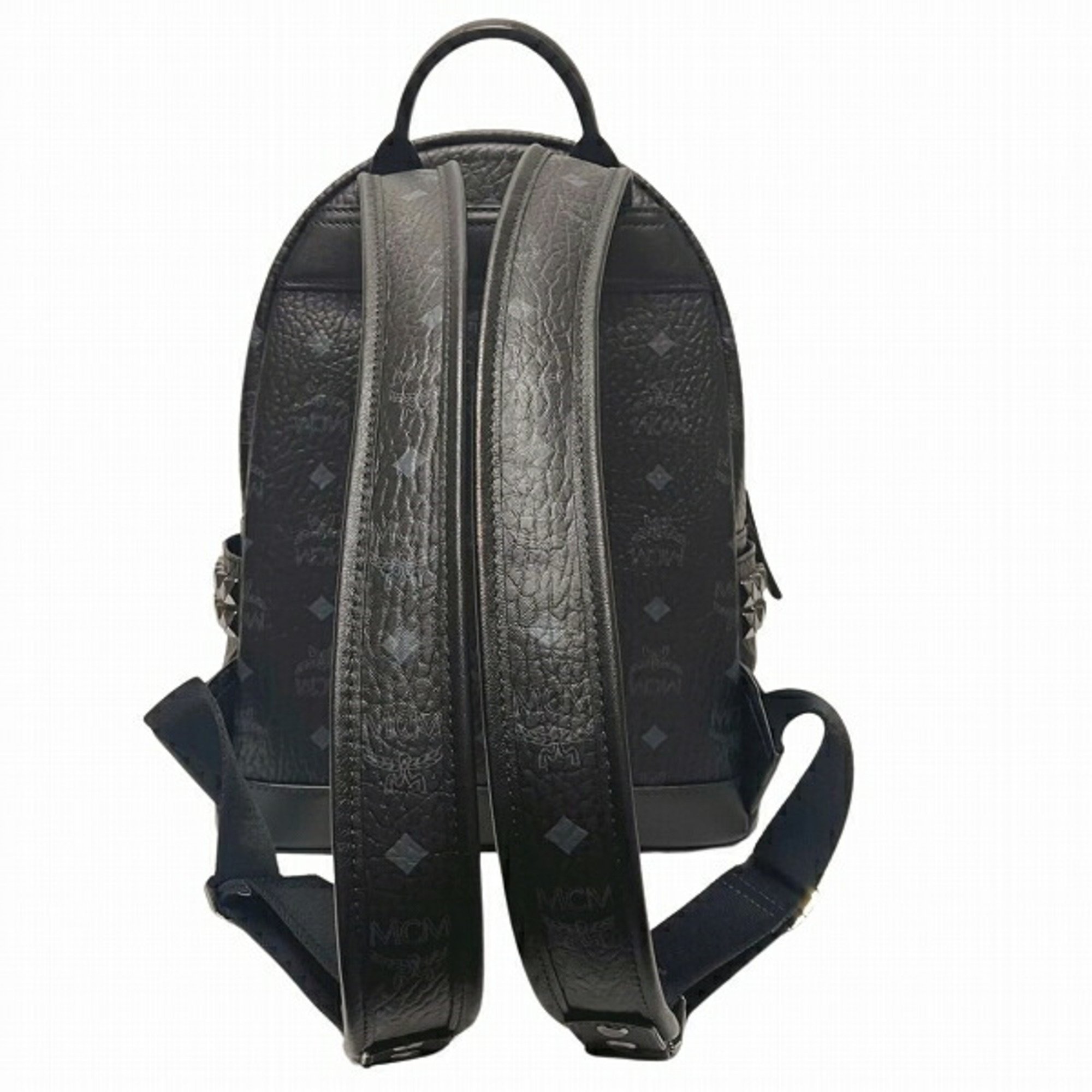 MCM Visetos Side Studded Bag Pack MMK6SVE37BK Rucksack Men Women