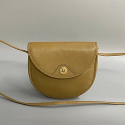 Christian Dior hardware leather shoulder bag pochette sacoche beige 32674