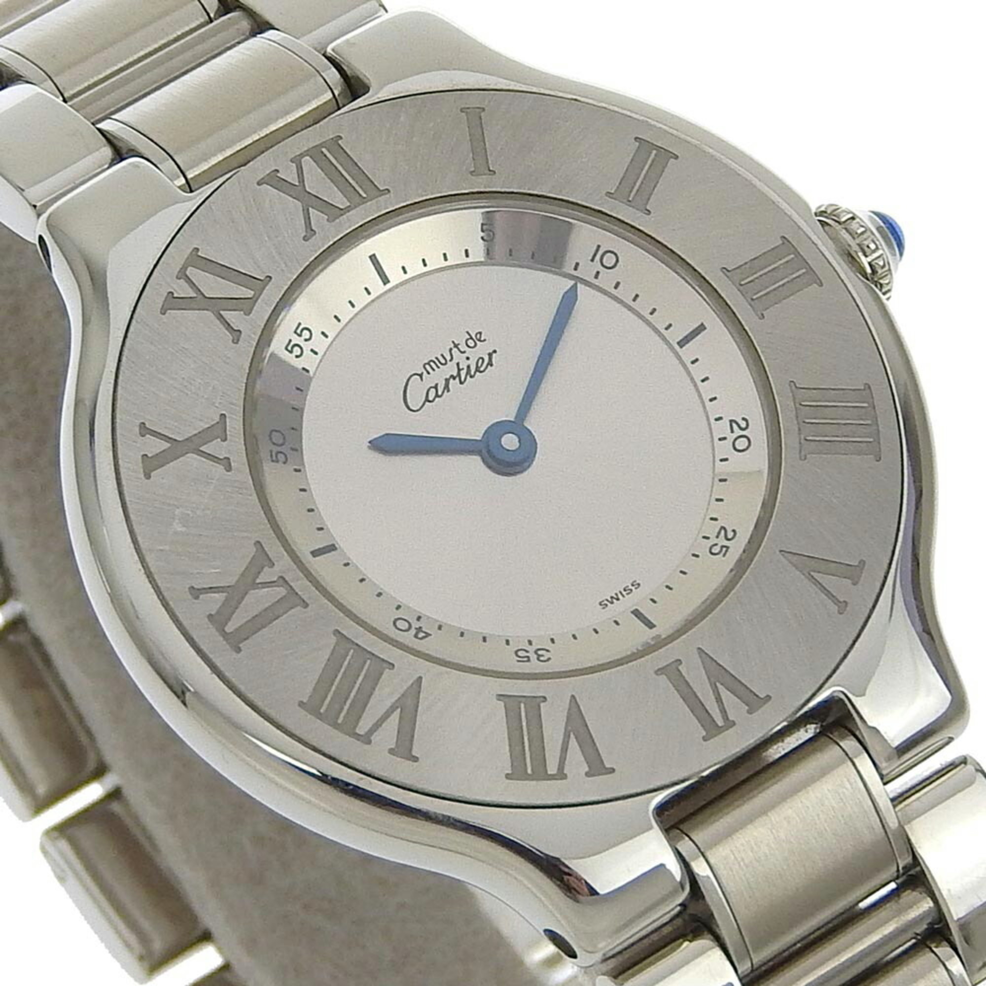 Cartier CARTIER Must21 Watch 1330 Stainless Steel Quartz Analog Display Silver Dial Women's I220823005