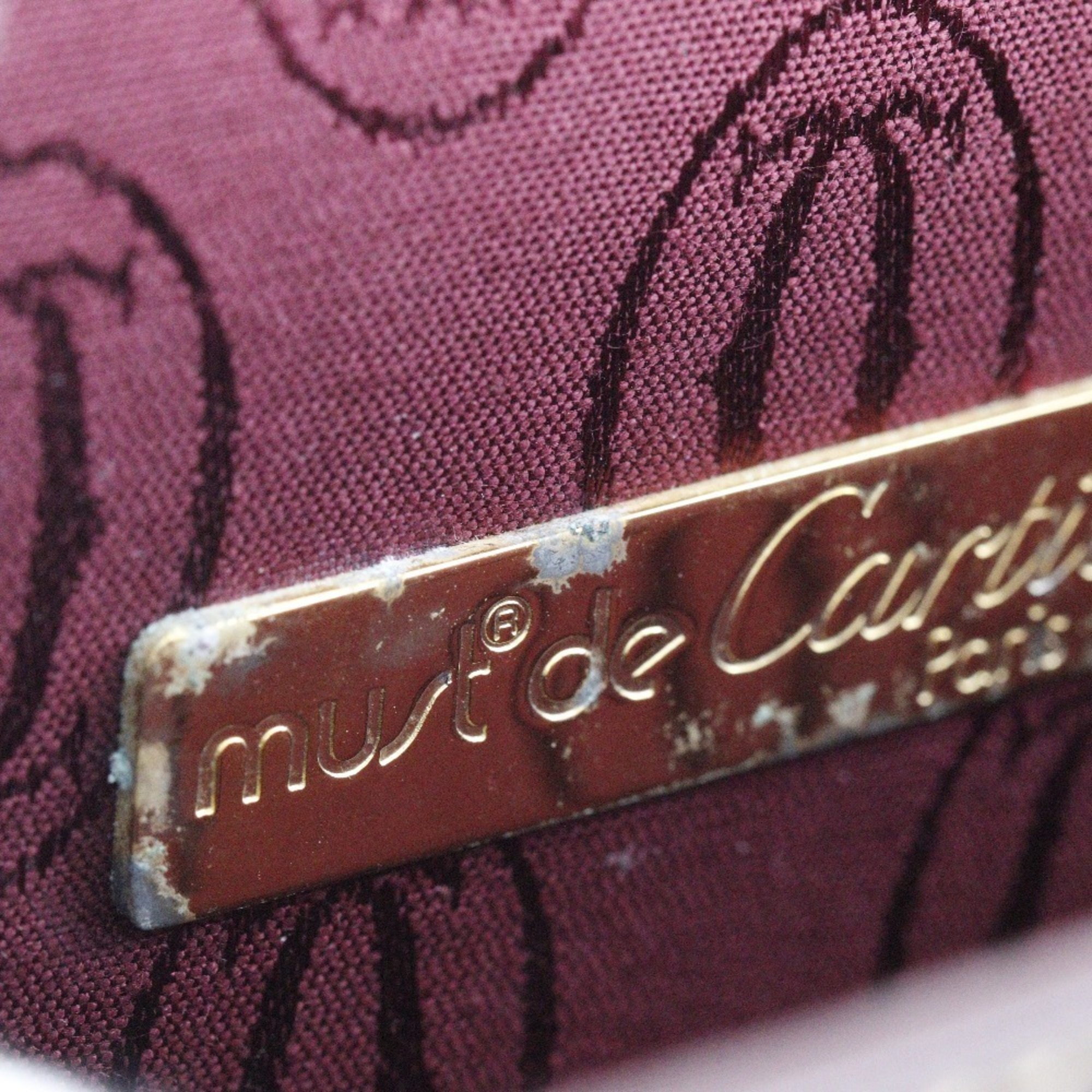 Cartier CARTIER Clutch bag Second Calf Bordeaux Belt fittings Unisex I111624030