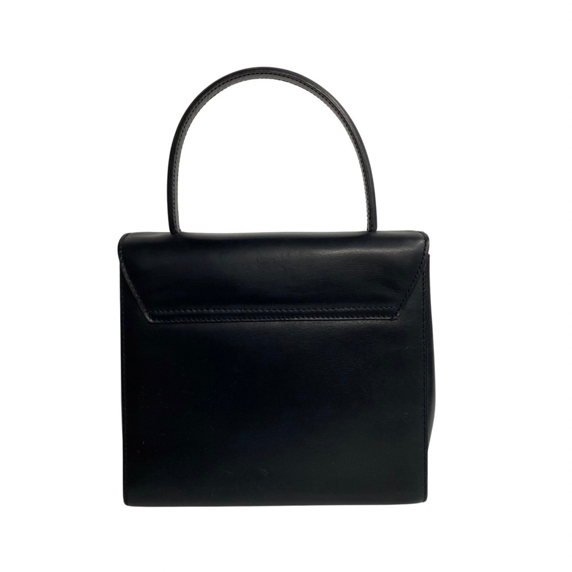 CELINE Star Ball Leather 2way Handbag Shoulder Bag Black Red Lining 51431