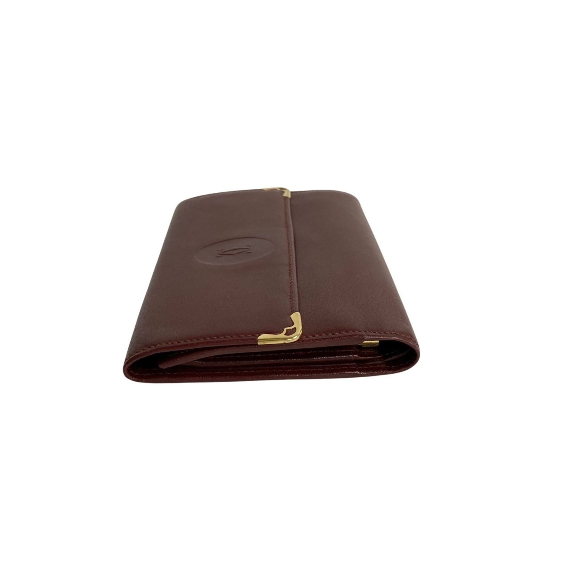 CARTIER Mastline Calf Leather Bifold Wallet Bordeaux 82212