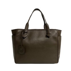 LOEWE Heritage Embossed Leather Tote Bag Handbag Brown 61072