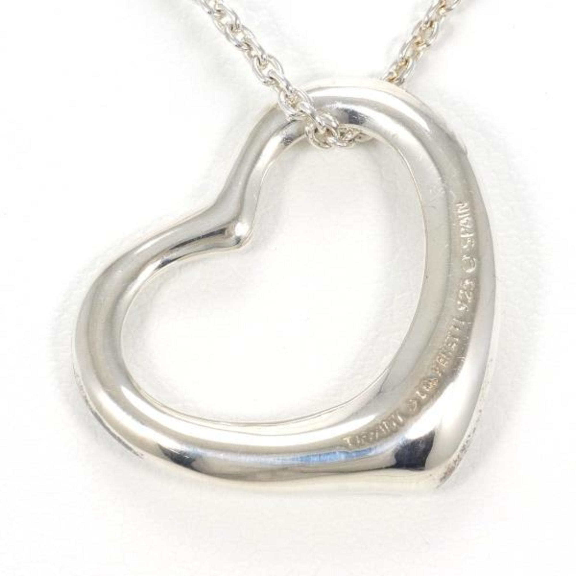 Tiffany Open Heart Silver Necklace Total Weight Approx. 5.6g 41cm Jewelry