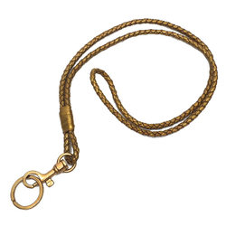 Bottega Veneta BOTTEGA VENETA Neck Strap Key Ring Keychain Intrecciato Leather Gold aq9409