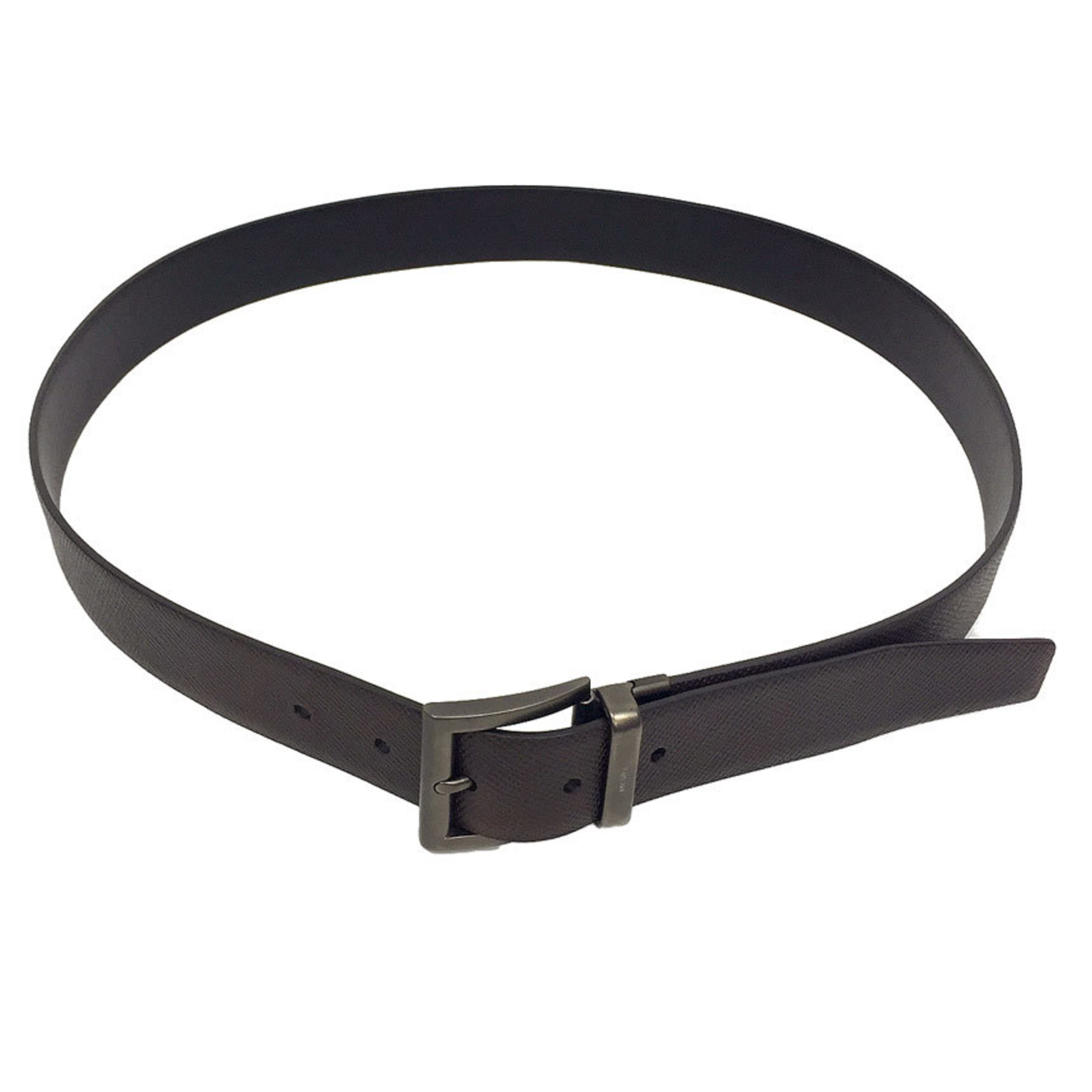 Prada PRADA leather belt size 95/38 brown gunmetal buckle aq7829