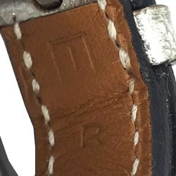 Hermes HERMES Leather Scarf Ring Belt Motif Silver aq8609