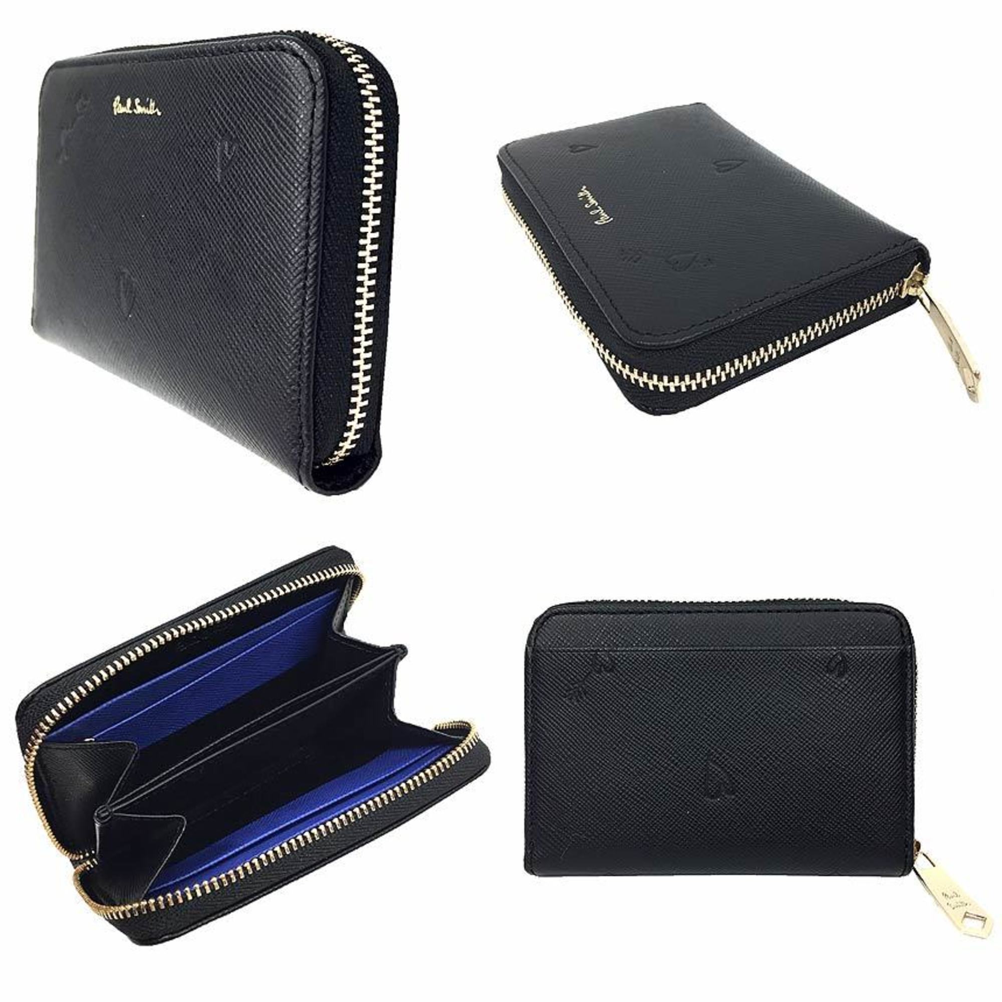 Paul Smith Wallet Coin Purse Case Round PWD792-10 Leather Black Heart Women's aq9342